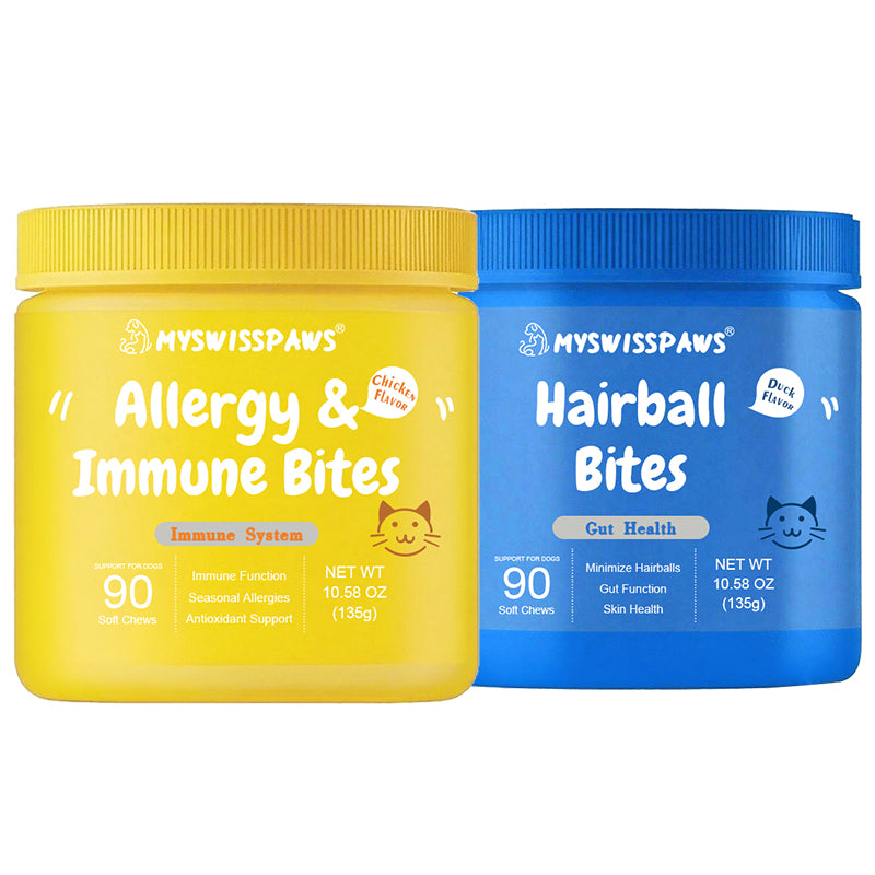Cat Aller Immune Bites + Hairball Bites Bundle