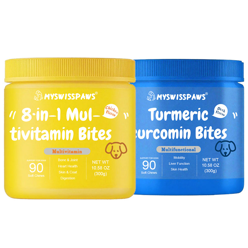Multifunktionale Bites + Kurkuma Bites für Hunde im Paket