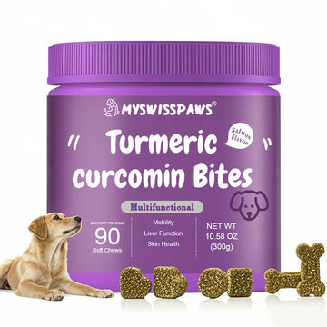 Kurkuma, Curcumin Bites für Hunde,Lachsgeschmack