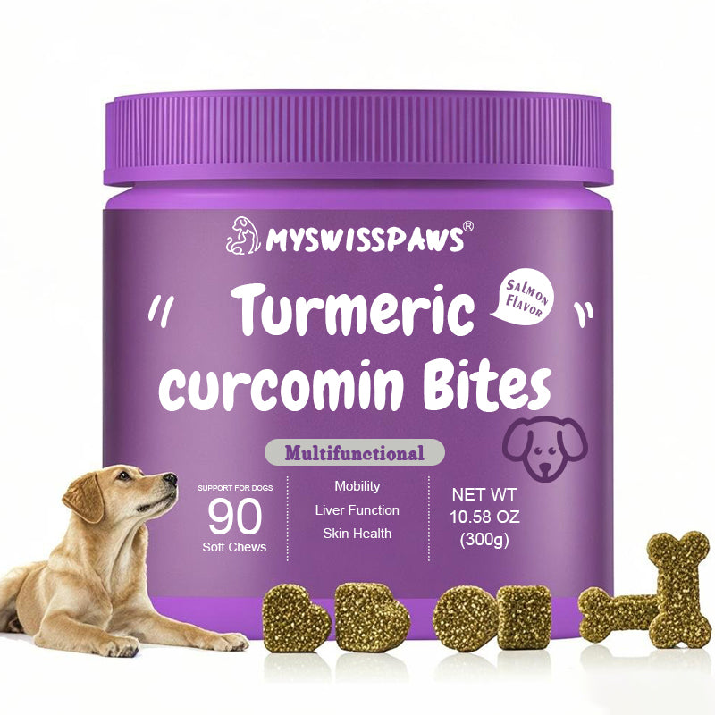 Kurkuma, Curcumin Bites für Hunde,Lachsgeschmack
