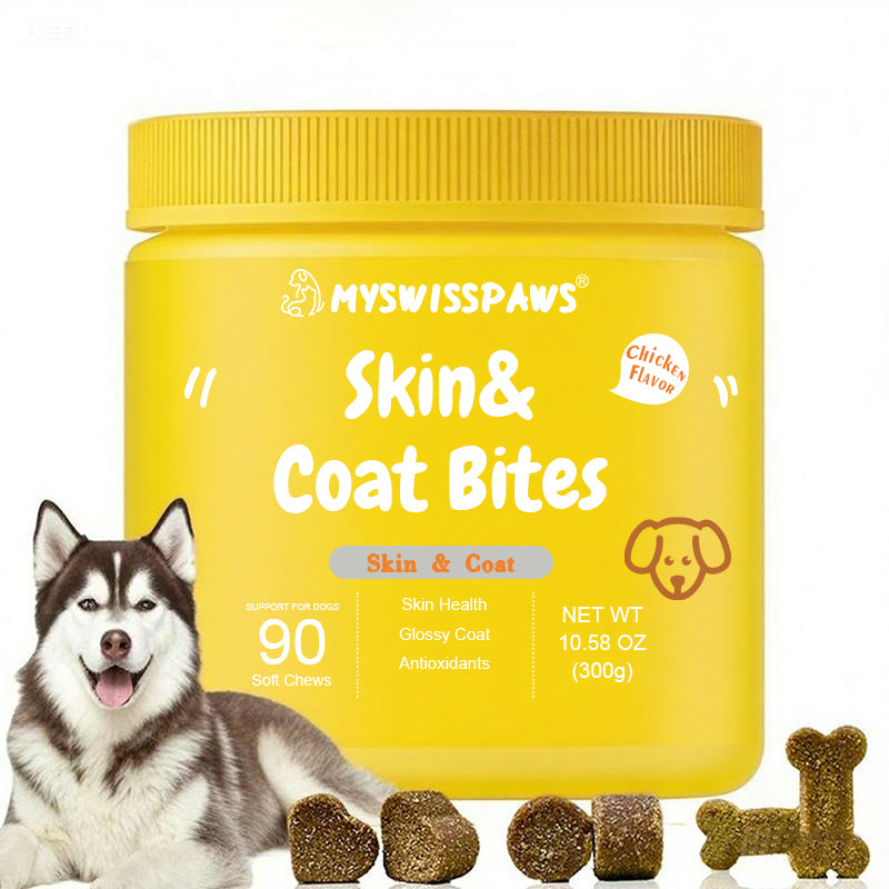 Skin & Fell Bites, für Hunde, Lachsgeschmack