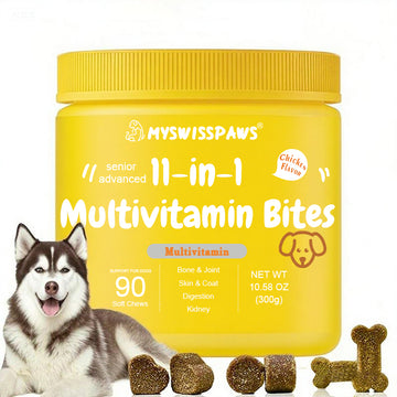 Senior Advanced, 11-in-1 Multivitamin Bites, für Hunde, Hühnergeschmack