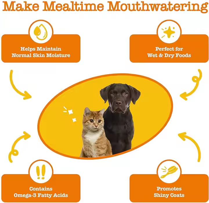 Wild Alaskan Omega-3-Mischung aus Seelachs und Lachsöl für Hunde und Katzen – Premium-Fischöl-Ergänzung